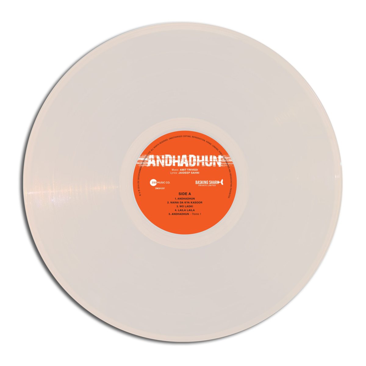 Andhadhun - ZMC 01237 - White Coloured - New Released LP Hindi Vinyl - Image 4