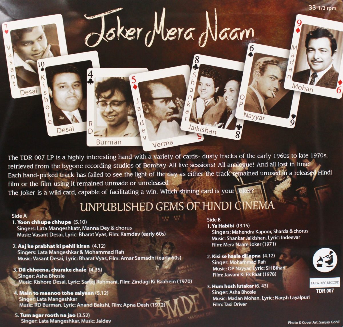 Joker Mera Naam - Unpublished Gems Of Hindi Cinema – TDR 007 – LP Record - Image 2