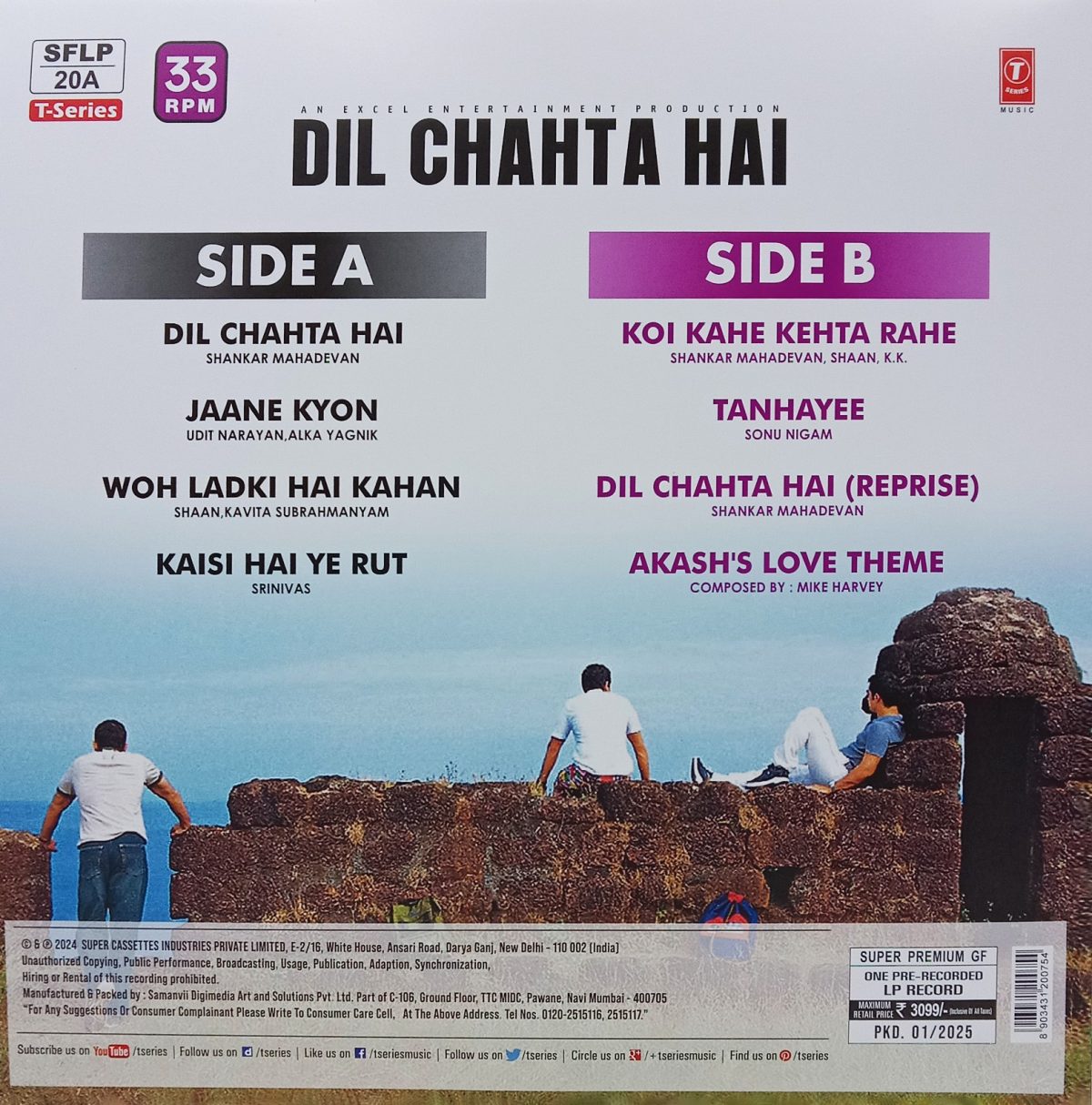 Dil Chahta Hai – SFLP 20A – CBF - New Release Hindi LP Vinyl - Image 2