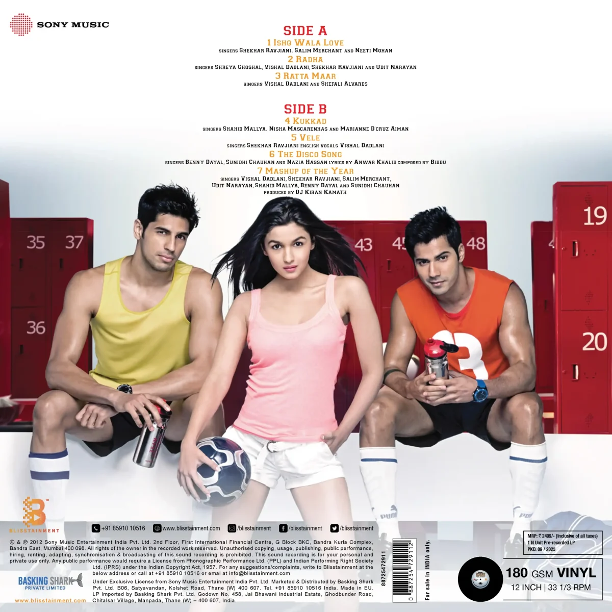 Student Of The Year - 887254729112 - Cover Book Fold - New Release Hindi LP Vinyl Record - Image 2