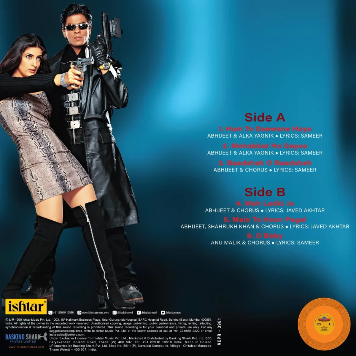 Baadshah – VCPR 3961 – Orange Coloured - CBF - New Release Hindi LP Vinyl Record - Image 2