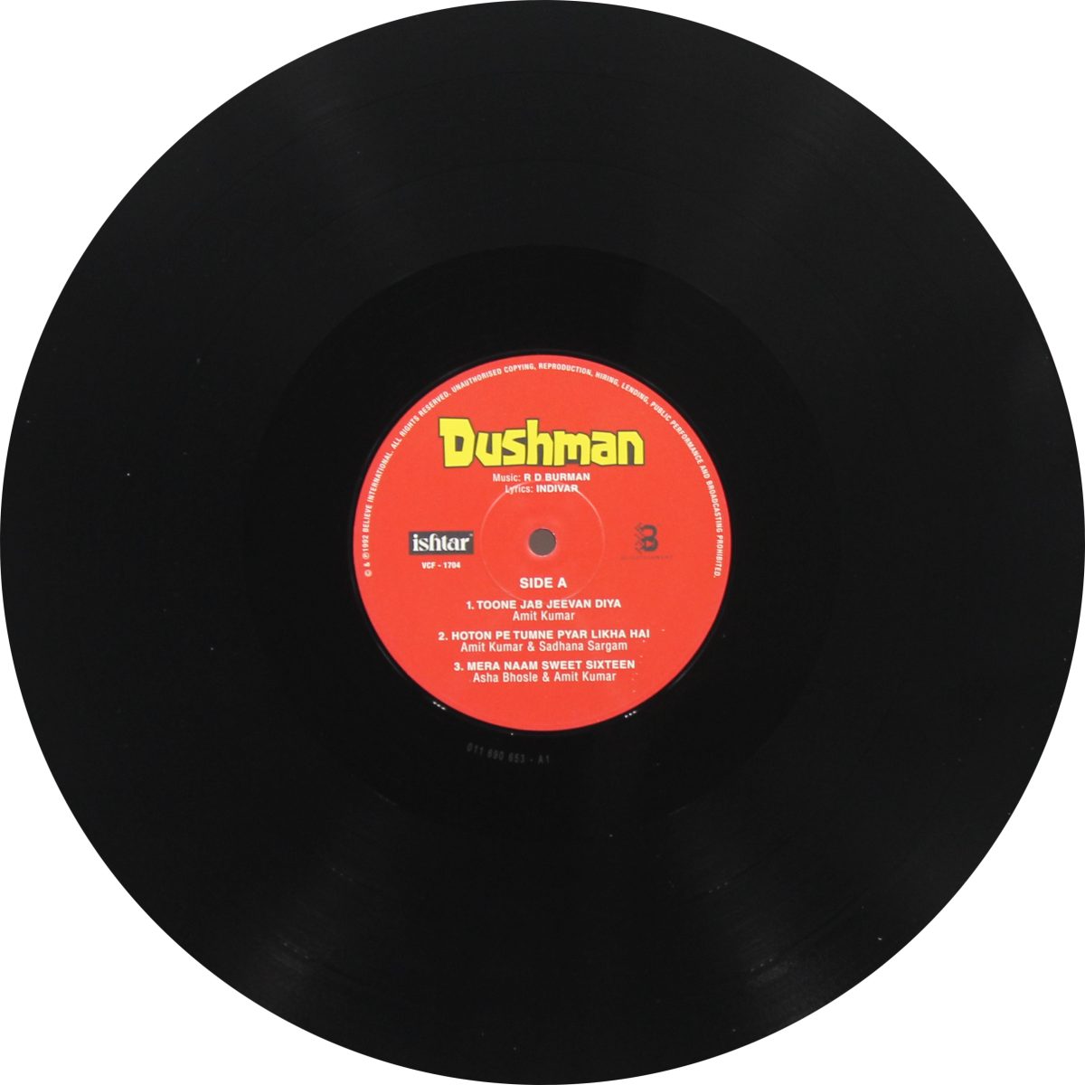 Dushman - VCF 1704 - New Release Hindi LP Vinyl Record - Image 4