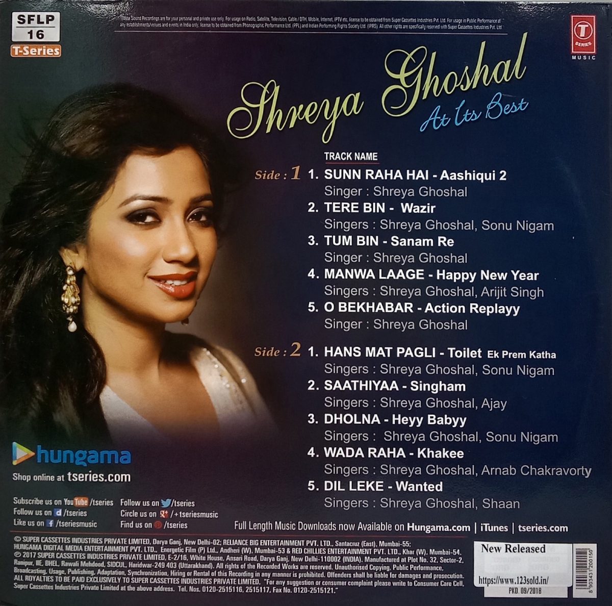 Shreya Ghoshal - At Its Best - SFLP 16 - New Release Hindi LP Vinyl - Image 2