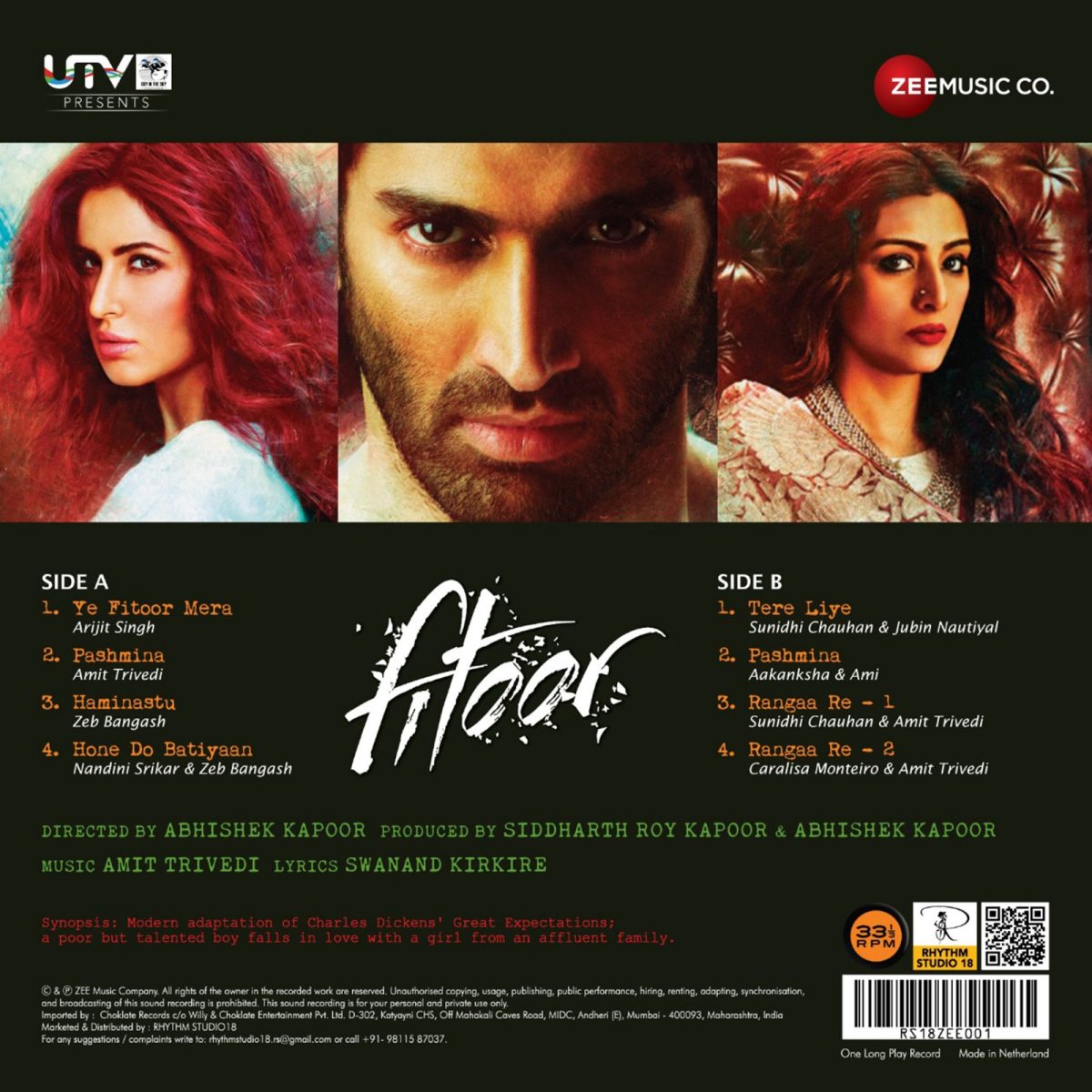 Fitoor – RS18ZEE001 – New Release Hindi LP Vinyl Record - Image 3