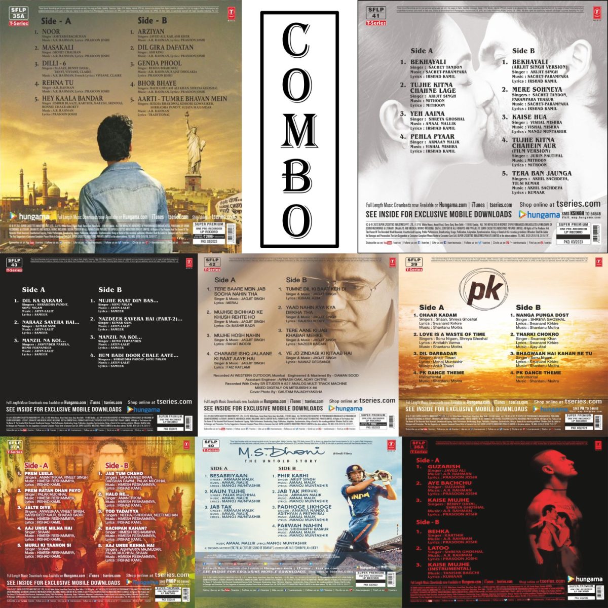 Delhi-6 + Kabir Singh + Sangharsh + Jagjit Singh – Saher + PK + Prem Ratan Dhan Payo + Ghajini + M.S. Dhoni – Combo LP Set - Image 2