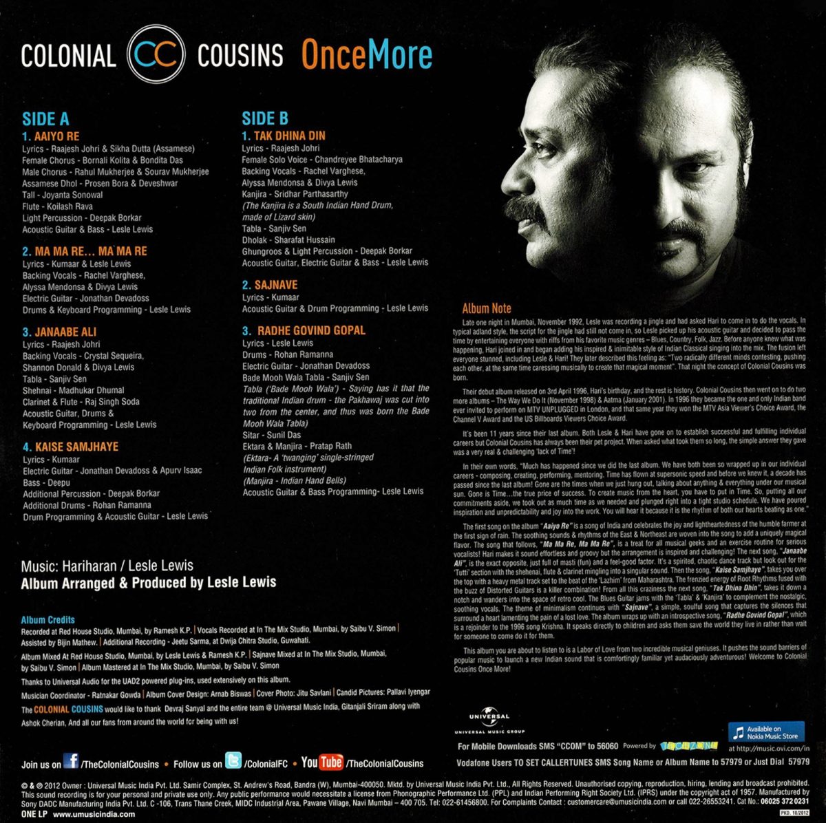 Colonial Cousins - Once More - 060253720231 - New Release Hindi LP Vinyl Record - Image 2