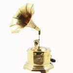 Indian Handmade Gramophone Showpiece Brass Eight Sided Decorative Antique/Vintage Style Gramophone for Table Decor - Gramophon-2
